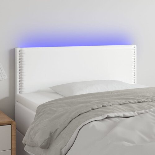 vidaXL LED posteljno vzglavje belo 80x5x78/88 cm umetno usnje Cene