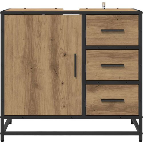  Kupaonski ormar s ladicama Umjetnički hrast 65 x 33 x 60 cm Slike