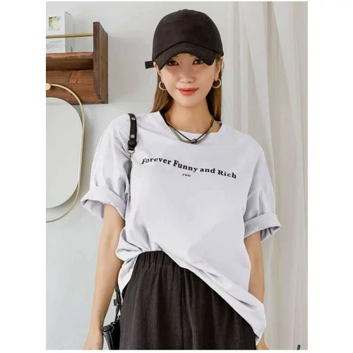 Know Women's White Funny Printed Oversize T-shirt