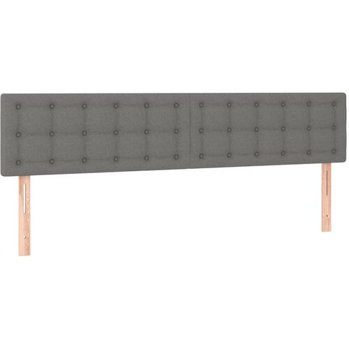 Maison Chic Posteljno vzglavje - Vzglavna omarica 2 kosa temno siv 80x5x78/88 cm blago, (22077285) Slike