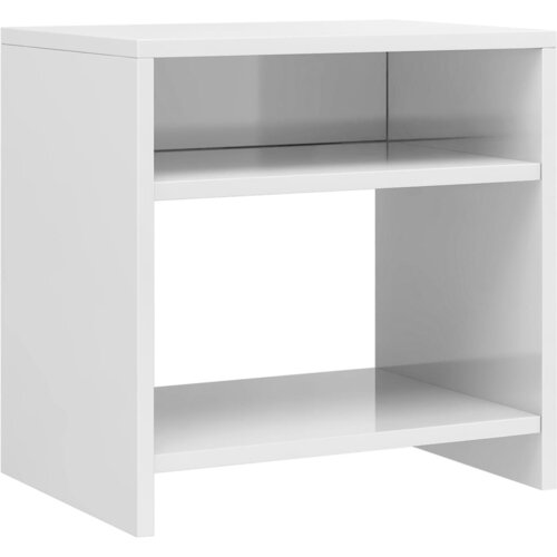 Maison Chic Nočna omarica - Nočna miza visok sijaj bela 40x30x40 cm iverna plo&amp;scaron;ča, (21687927) Slike
