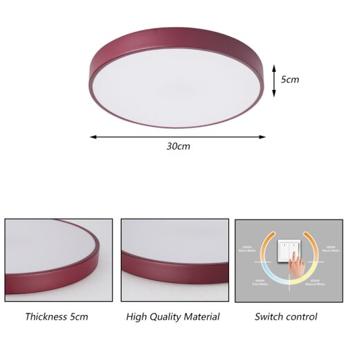  Brilagi - LED plafonsko svetlo POOL LED/36W/230V 3000/4000/6000K 30 cm bordo Slike