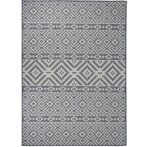  Zunanja preproga ploščato tkanje 200x280 cm modre črte