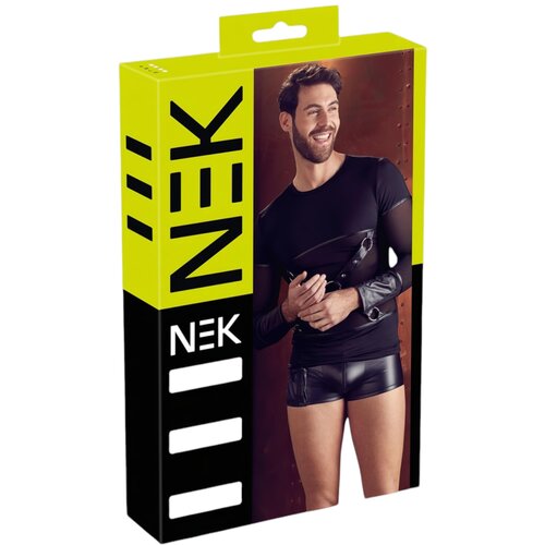 NEK - mu&amp;scaron;ka majica s dugim rukavima i križnim naramenicama (crna) - XL Slike