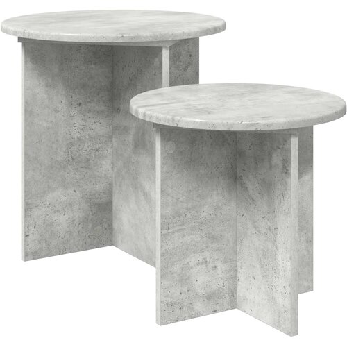  Set pomoćnih stolića 2 pcs Betonska siva Konstrukcijsko drvo Slike