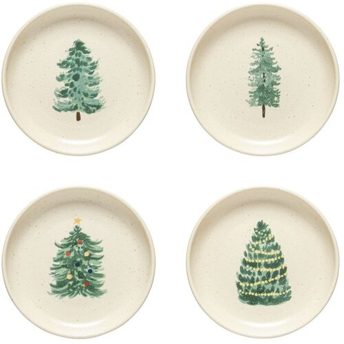 Casafina Krem desertni tanjuri u setu 4 kom s božićnim motivom od kamenine &amp;oslash; 16 cm Pacifica Christmas Tree &amp;ndash; Slike