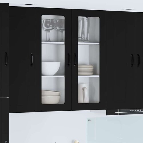 VidaXL zidni kuhinjski ormarić crna 80 x 31 x 100 cm konstruirano drvo Slike