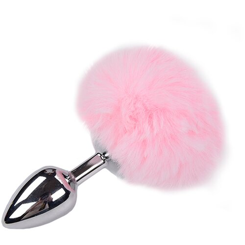 Alive Metal Anal Fluffly Plug M Pink Cene