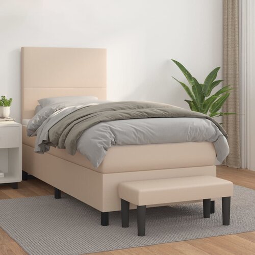  Krevet s oprugama i madrac cappuccino 90x200 cm od umjetne kože Cijene
