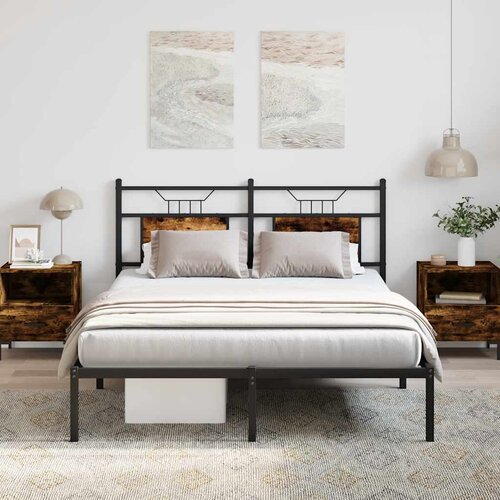 Furnova Posteljni okvir brez vzmetnice hrast 140x200 cm inženirski les, (21943306) Slike