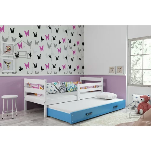 BMS Group Otroška postelja Eryk z dodatnim ležiščem - 80x190 cm - bela/modra