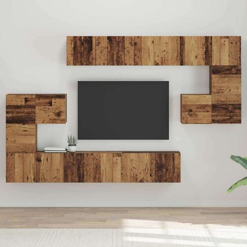  Set TV komoda s policom Ostalo s pohranom 10 pcs Staro drvo 180 x 30 x 90.5 cm Cijene