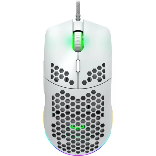 Canyon CANYON,Gaming Mouse with 7 programmable buttons, Pixart 3519 optical sensor, 4 levels of DPI and up to 4200, 5 million times key life, 1.65m Ultraweave cable, UPE feet and colorful RGB lights, White, size:128.5x67x37.5mm, 105g