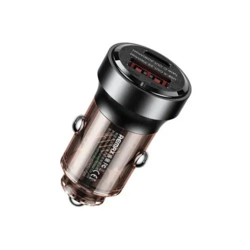 Remax auto punjač 1XUSB+1XTIP C QC 30W RCC338 crni