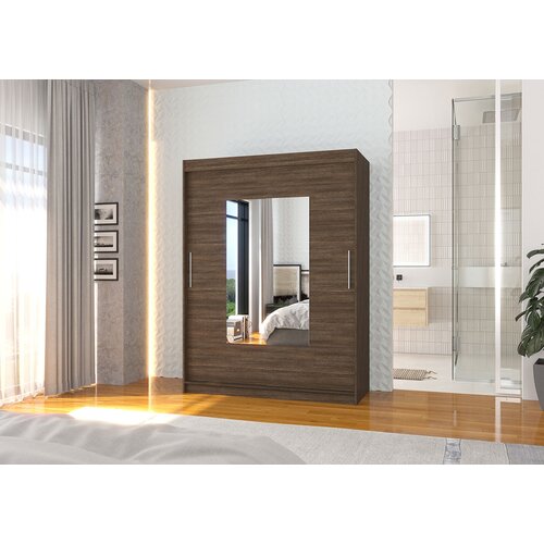  Garderobna omara z drsnimi vrati Dorrigo (150 cm)-okoladno rjava Slike