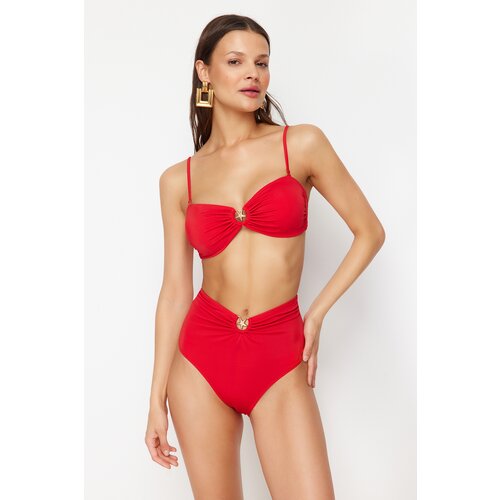 Trendyol Red Premium Accessory High Waist Hipster Bikini Bottom Cijene