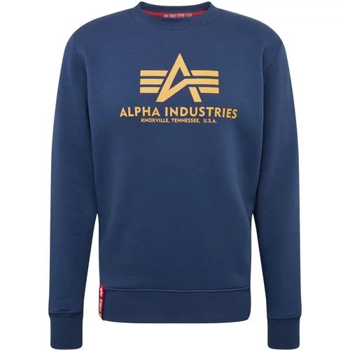 Alpha Industries Sweater majica mornarsko plava / zlatna