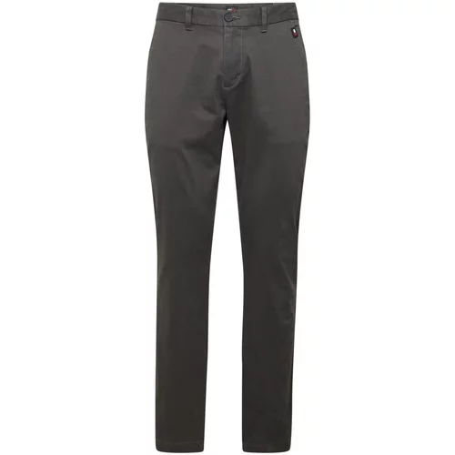 Tommy Jeans Chino hlače 'AUSTIN' siva / crvena / bijela