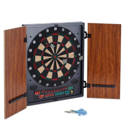 Klarfit DARTMASTER 180, elektronski pikado aparat, mekani vrhovi, vrata, smeđi Cijene