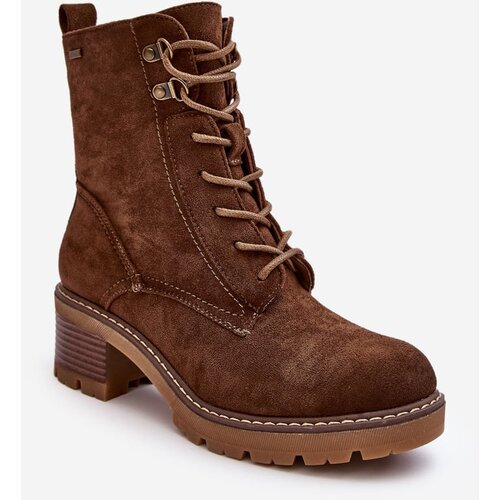 Kesi Women's lace-up shoes with low heels brown Adinail Cene