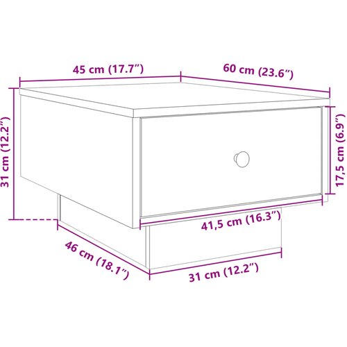  Stolić za kavu crni 60 x 45 x 31 cm od konstruiranog drva Slike