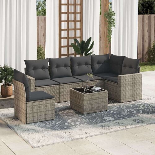 vidaXL 7-dijelni set vrtnih sofa sivi od poliratana Cene