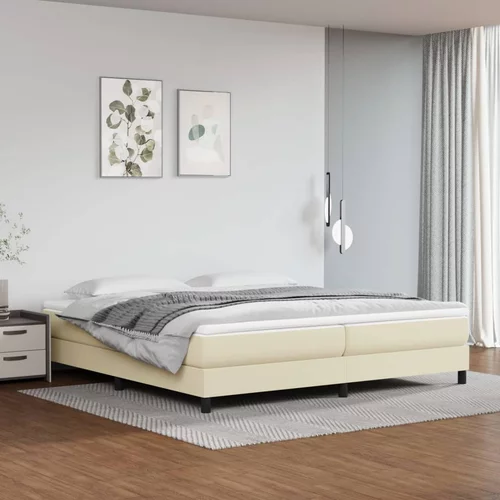 vidaXL Okvir za krevet s oprugama krem 200x200 cm od umjetne kože