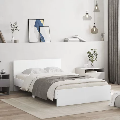 vidaXL Okvir za krevet s uzglavljem bijeli 120x200 cm