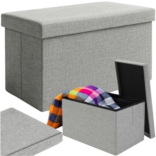 Ruhhy sklopivi puf s prostorom za pohranu 60 &amp;times; 30 &amp;times; 30 cm, sivi Slike
