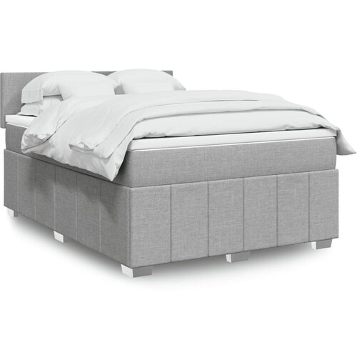 vidaXL Box spring postelja z vzmetnico svetlo siva 140x200 cm blago Cene