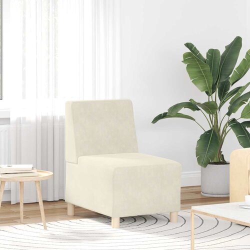 vidaXL Modularna sofa bez naslona za ruke krem 55 cm baršunasta Cene