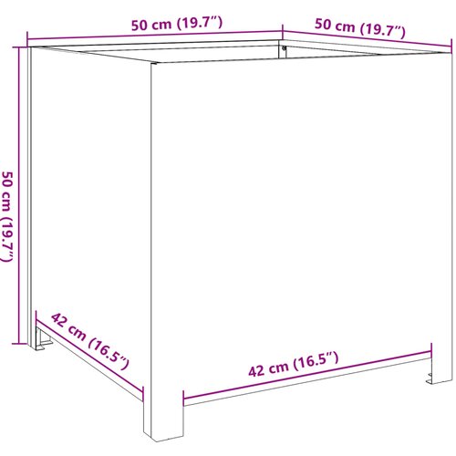  Vrtna sadilica crna 50 x 50 x 50 cm čelična Slike