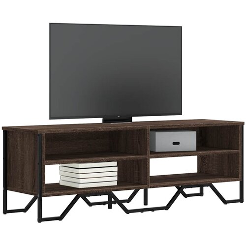 TV ormarić smeđa boja hrasta 122 x 34 x 41 cm konstruirano drvo Cijene