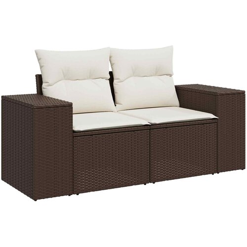  Set sofe 7 kom. Smeđa i krem bijela 55 x 55 x 69 cm 255 x 255 x 85 cm Slike