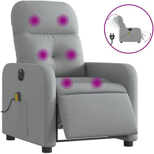 Maison Chic Električni masažni naslanjač - Relax naslanjač svetlo sivo blago, (22134891) Cene