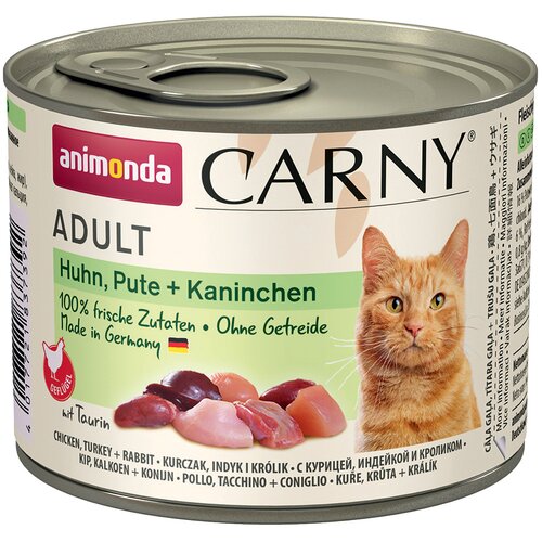 Animonda Varčno pakiranje Carny Adult 12 x 200 g - Pi&amp;scaron;čanec, puran &amp;amp; zajec Slike