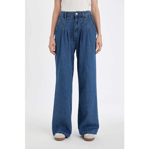 Defacto Wide Leg High Waist Long Jean Washed Trousers Slike