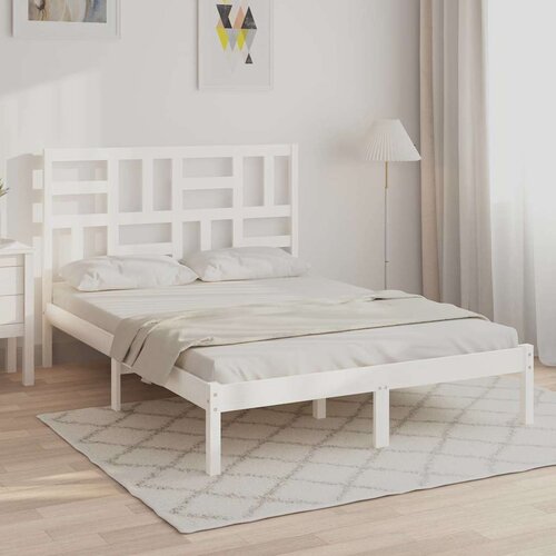  Okvir za krevet od masivne borovine bijeli 120 x 200 cm Cijene