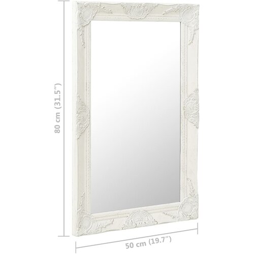 Zidno ogledalo u baroknom stilu 50 x 80 cm bijelo Slike