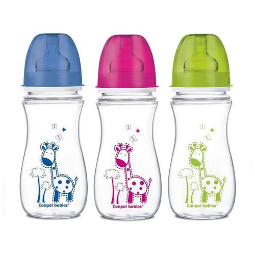 Canpol baby vrat flašica široki ,antikolik 35/204 easy start - colorful animals 300ml Slike