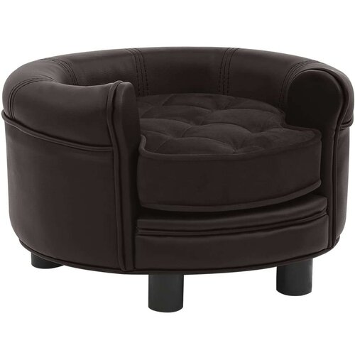  Sofa za pse smeđa 48 x 48 x 32 cm od pliša i umjetne kože Cijene