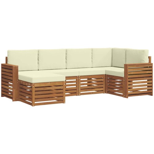  Set vanjskih sofa 6 kom. Prirodna i krem Poliester 251 x 132,5 x 73 cm Slike