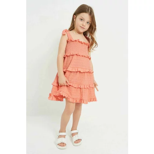 Mayoral Dječja haljina boja: narančasta, mini, ravna