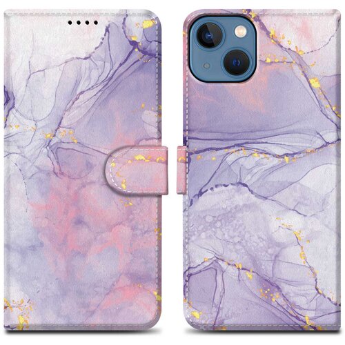 Cadorabo Ohišje, združljiv z Apple - Design Pink Purple Marmor št. 5 - Zaščitni pokrov z magnetnim zapiranjem, funkcijo stojala in režo za kartico, (20556386) Cene