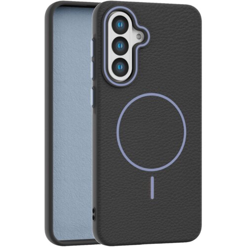  leather grip magsafe maska za samsung galaxy S24 fe - crna Slike