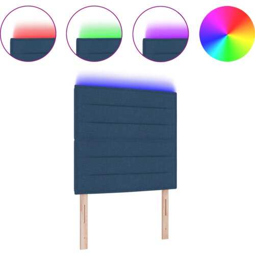  LED Uzglavlje Linije Dizajn Plava 80 cm Tkanina Slike