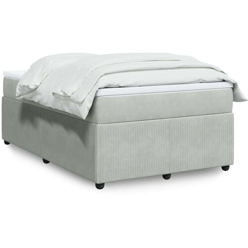 vidaXL Box spring postelja z vzmetnico svetlo siva 120x200 cm žamet Cene