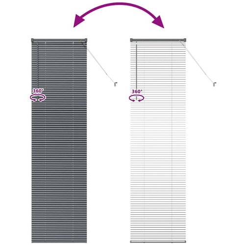 VidaXL Zavjesa za prozor sa zavjesama Ostalo Tamnosiva 80 x 130 cm Aluminij Slike