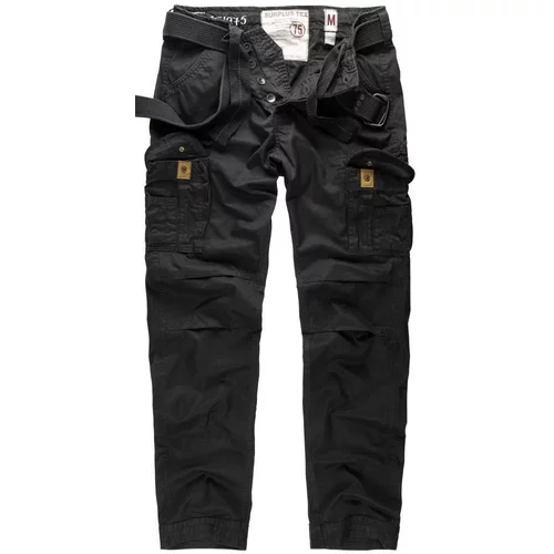 Surplus Moške vojaške cargo hlače Premium Vintage Slimmy, Črna