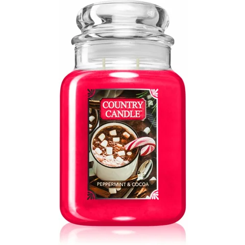 Country Candle Peppermint & Cocoa dišeča sveča 737 g